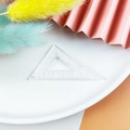 Fluorescent clear acrylic triangular ruler earring pendant with back to school print - Triangle Ruler / Clear