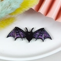 Ciondolo a pipistrello di Halloween nero e viola laser per orecchini fai-da-te - Pipistrello
