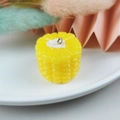 Cute resin corn charm with vibrant yellow kernels and metal ring for DIY jewelry making - Corn Pieces