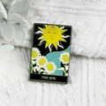 Acrylic Tarot The Sun charm with sunflowers and enamel finish for DIY Halloween earrings - The Sun Tarot Style (1)