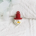 Ciondolo pupazzo di neve di Natale con cappello rosso per gioielli fai-da-te - Pupazzo di neve