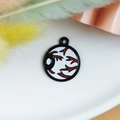Halloween emaille oogbal hanger met rode aders voor het maken van DIY sieraden - Oogbal (5)