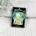Halloween-Anhänger im Tarot-Stil mit Skelett-Tod-Motiv und türkisem Mond-Design - Der Tod Tarot-Stil (5)