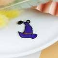 Halloween paarse toenaarshoed emaille hanger voor DIY kettingen en handgemaakte sieraden - Paarse Tovenaarshoed (8)