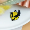 Halloween emaille vleermuis en gele maan bedel voor het maken van DIY sieraden - Gele Maan Vleermuis (10)