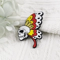 Artistieke schedel vlinder acryl hanger met rode en gele vleugels voor DIY sieraden maken - Vlinder Schedel Stijl (1)
