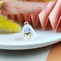 Colgante de fantasma blanco con ojos púrpuras y corazón dorado para joyas DIY - Fantasma blanco con corazón (3)