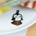 Cartoon vampier emaille hanger voor DIY sieraden maken in zwart, wit en rode kleuren - Vampier Hanger (18)