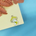 Cute cartoon mushroom boy with yellow guitar enamel pendant for DIY jewelry making - Yellow Guitar Mushroom
