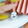 Süßer weißer Geisteranhänger mit lila Augen und Perle für DIY-Schmuckherstellung - Weißes künstliches Perlen-Gespenst (5)