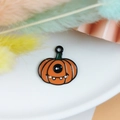 Halloween pompoen hanger van legering met emaille voor DIY sieraden en handwerk - Eenogige Pompoen (20)
