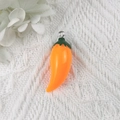 Miniature resin orange chili pepper charm for DIY jewelry making with silver ring - Orange