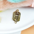 Golden Chinese Fu character charm pendant for DIY jewelry making accessories - Auspicious / Gold