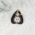 Épingle émaillée soleil et lune style mystique gothique noir et or élégant - Style Planchette Soleil (YZ1494-6)
