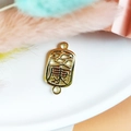 Connecteur pendentif chinois Ankang doré évidé pour la création de bijoux DIY - Santé et Paix / Or