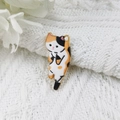 Pendentif chat calicot en alliage avec émail orange noir blanc pour bijoux DIY - Style Calicot (2)