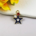 Independence Day star pendant with red, white and blue enamel and gold finish - Tri-color Star Shape (5007939385597)