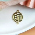 Connecteur doré 'Cai' richesse chinoise pour la création de bijoux DIY et colliers - Richesse / Or