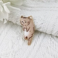 Ciondolo gatto marrone glitterato in lega per creazione gioielli fai-da-te - Stile Tigrato / Arancione (6)