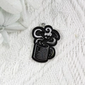 Pendentif mug fantôme en émail noir et argent pour la création de bijoux DIY - Style Tasse de Café Fantôme (YZ1494-11)