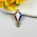 Hot air balloon alloy charm with red, white, and blue enamel for July 4th DIY jewelry - Hot Air Balloon Shape (5007939385598)