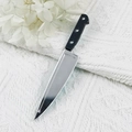 Silver mirror acrylic meat cleaver charm with black handle for Halloween DIY jewelry - Silver