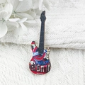 Colorful wooden guitar pendant with London rock print for DIY jewelry crafting - London Rock Style (LONDON)