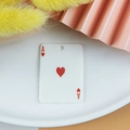 Pendentif as de cœur en acrylique pour bijoux DIY avec impression rouge éclatante - As de Cœur