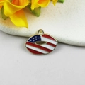 Lip-shaped American flag charm with red white blue enamel and gold alloy edges - Lips Shape (5007939385602)