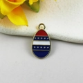 Egg-shaped American flag enamel pendant with red white and blue stripes and stars - Teardrop Shape (5007939385604)