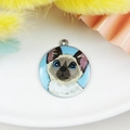Round silver alloy pendant featuring a Siamese cat illustration on a light blue background - Siamese Cat Style (3)