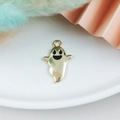 Ghost charm alloy pendant in bright gold finish with black enamel for Halloween jewelry - Gold Ghost with Black Eyes (5245276602928)