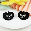 Black acrylic pumpkin pendant charms with cutout demon face for DIY Halloween jewelry - Pumpkin