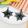 DIY Halloween black spider web charms in acrylic for earrings and necklaces - Spider Web