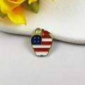 Apple charm pendant with American flag pattern for DIY jewelry and bracelets - Apple Shape (5007939385609)
