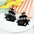 Halloween black acrylic haunted house charm accessories for DIY earrings and jewelry - Haunted House