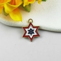 Red white and blue enamel Star of David pendant for DIY jewelry and accessory making - Hexagram Shape (5007939385610)