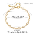 Spécifications de taille pour chevillère dorée avec pierres de cristal serties clos - 18K / Style Or Zircone Ronde (KA0225)