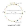 Detail showing 41cm colorful gravel necklace with 6cm extension chain and lobster clasp - Multicolor Stone Style (KN0442)