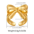 Detaillierte Größenangaben für den goldenen geometrischen Ring in Schleifenform - 3D-Schleifen-Stil (KR0113)