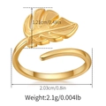 Detailansicht verstellbarer Monstera-Blatt-Ring in Gold mit 1,21 cm Blatthöhe - Monstera Blatt Design Stil (KR0105)