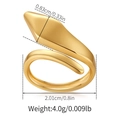 Detaillierte Größentabelle eines goldenen Schlangenkopfrings mit Breiten- und Gewichtsangaben - Wickel Schlangenkopf Stil (KR0106)