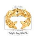 Verstellbarer goldener Blumenring mit Perlenblättern und geometrischem offenem Design - Vintage Hohle Blumen Stil (KR0123)