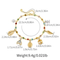 Detail of 18K gold plated anklet with colorful ocean charms like sea shells and pearls - Colorful Ocean Style (KA0274)