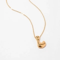 Classic 18k gold plated necklace with organic shaped letter L pendant for women - Letter L Style (KN0464-L)