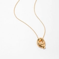 Classic gold plated necklace featuring a polished 3D bubble letter Q pendant for women - Letter Q Style (KN0464-Q)