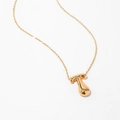 Classic 18k gold plated initial T pendant necklace with high-shine polished finish - Letter T Style (KN0464-T)