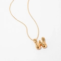 Classic 18k gold-plated alphabet necklace featuring a fluid-style letter W pendant - Letter W Style (KN0464-W)