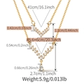 Specifiche dettagliate delle dimensioni per la collana a due strati con zirconi - Doppia V con Goccia (KN0545) / Oro 18K