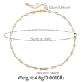 Detailweergave van gouden choker ketting met zirkoonstenen en afmetingen van de lengte - Heldere Marquise Zirkoon (KN0574-1)